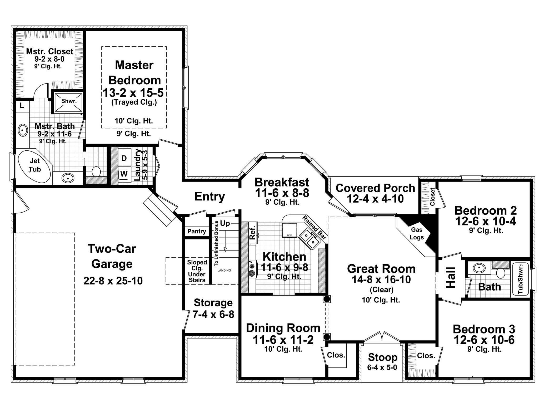 HPG-1600B-1: The Oak Brook - House Plan Gallery