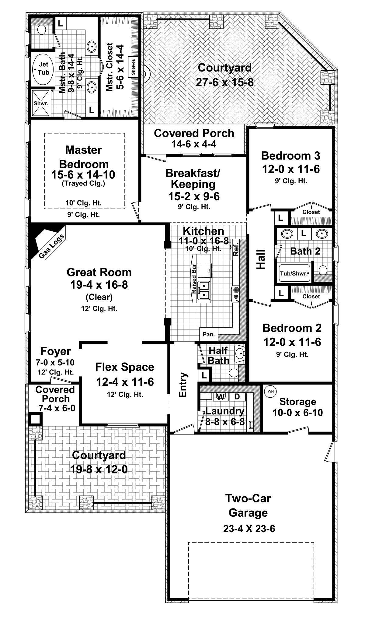 HPG-2000C-1: The Cambridge Lane - House Plan Gallery