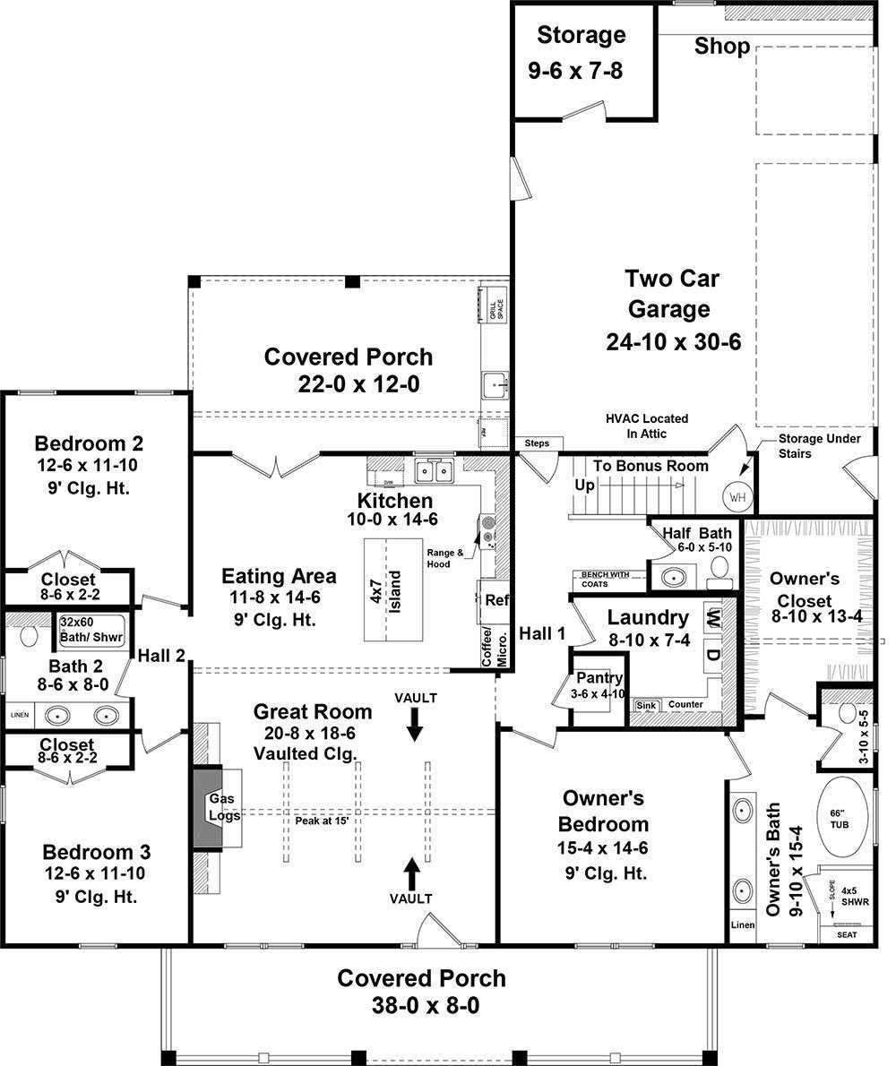 HPG-2041-1: The White Oak - House Plan Gallery