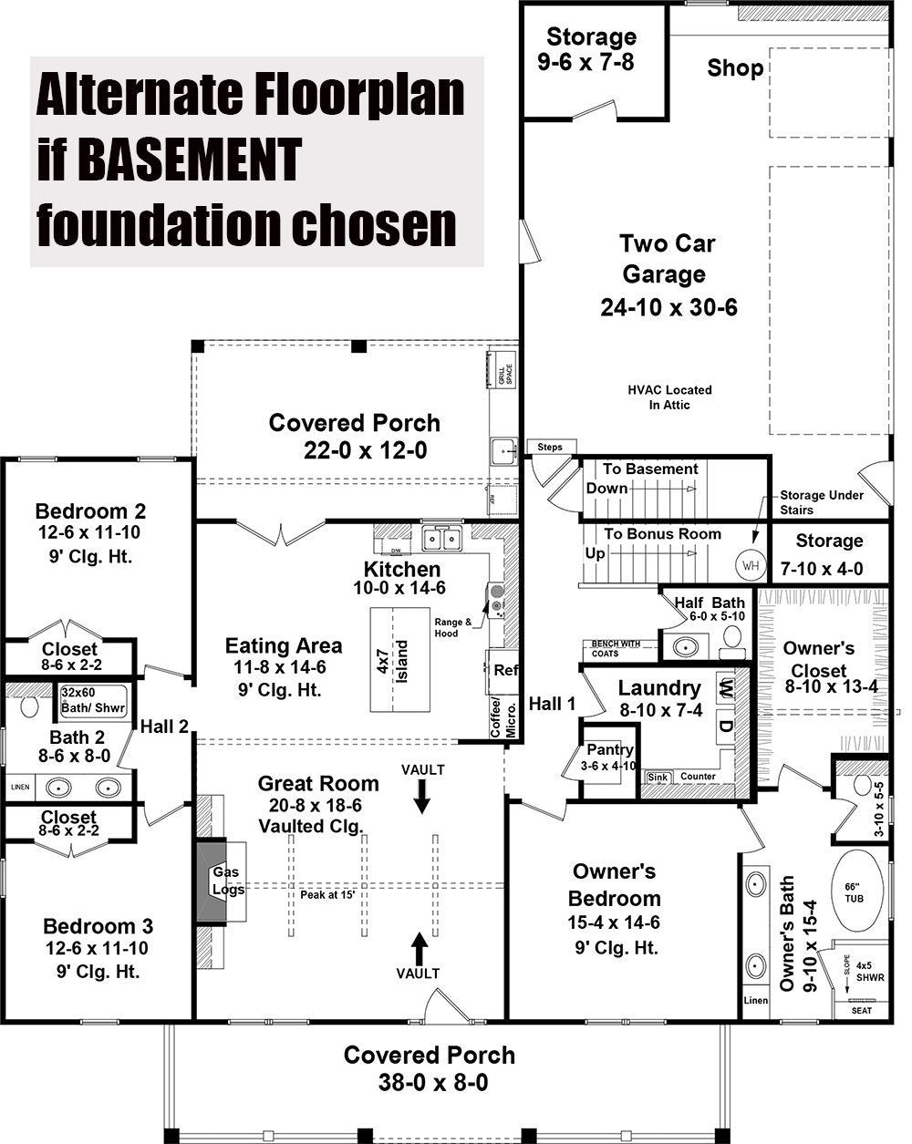HPG-2041-1: The White Oak - House Plan Gallery