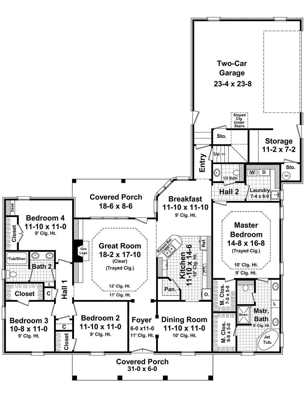HPG-2200C-1: The Avondale Court - House Plan Gallery