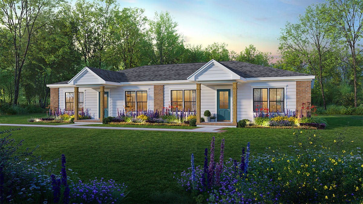 HPG-2432-1: The Pine Creek Duplex - House Plan Gallery