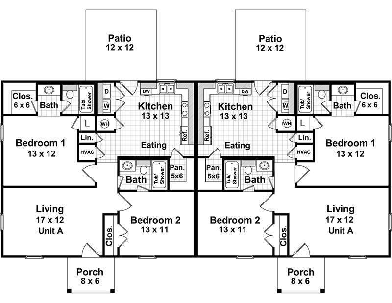 HPG-990-1: The Duplex - House Plan Gallery