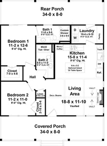 HPG - 1020 - 1: The Willow Bay - House Plan Gallery