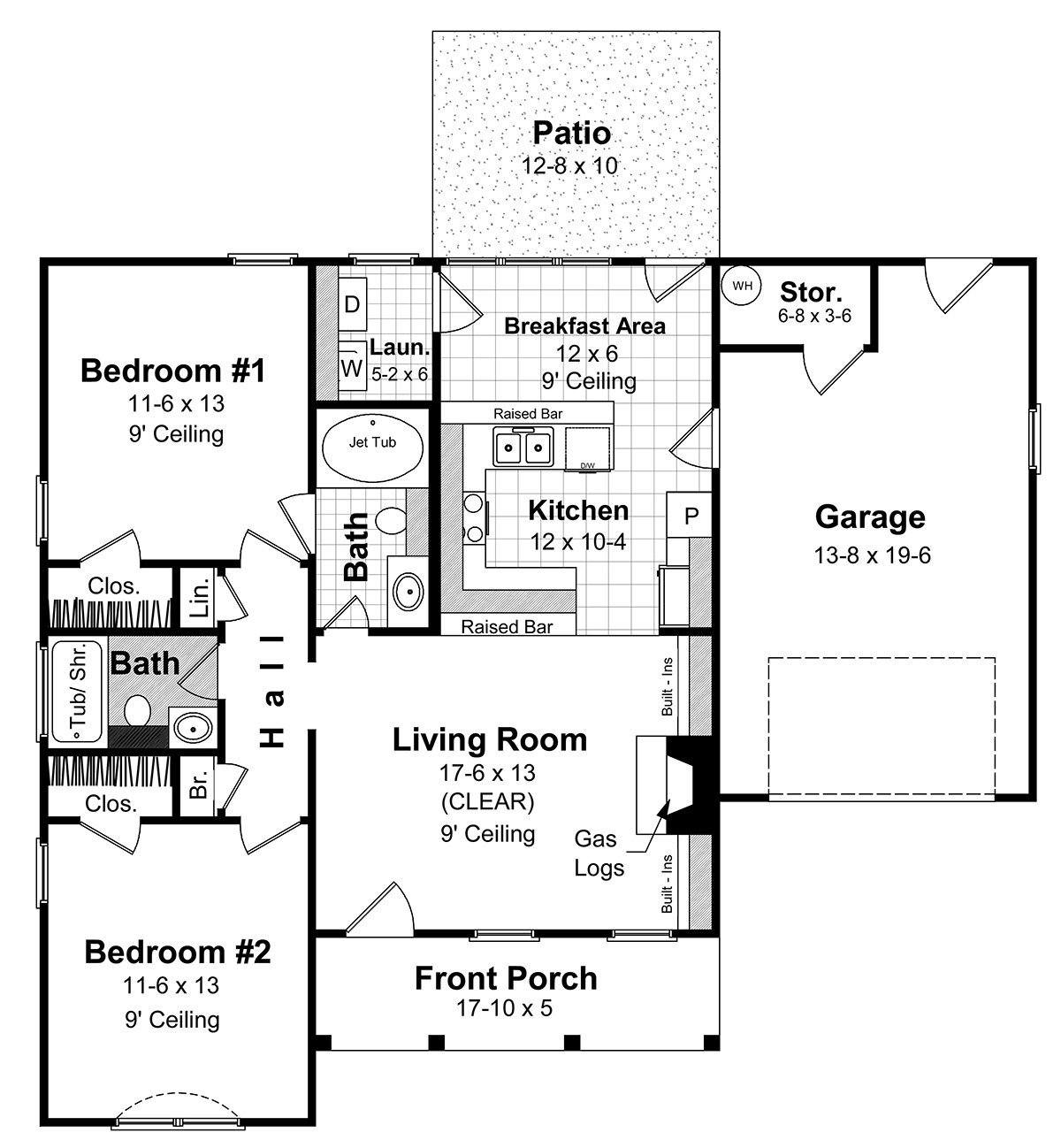 HPG-1001-1: The Perkinston - House Plan Gallery