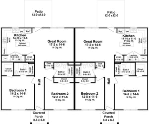 HPG-2432-1: The Pine Creek Duplex - House Plan Gallery